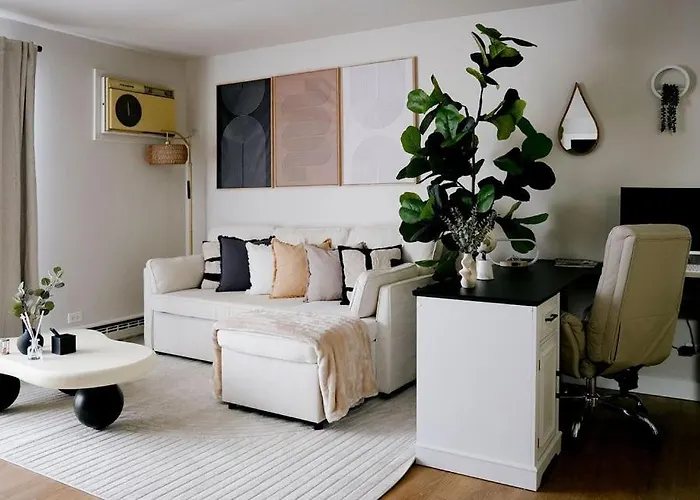 Modern 1br W/ Workspace Near O'hare Apartamento *